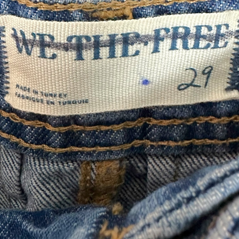 Free People Equinox Denim Trousers Lake Life Blue 29 Wide Leg Jeans Slouchy - Picture 12 of 16